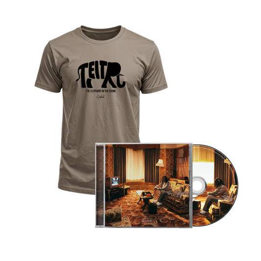 The Elephant In the Room T-shirt in Beige + CD